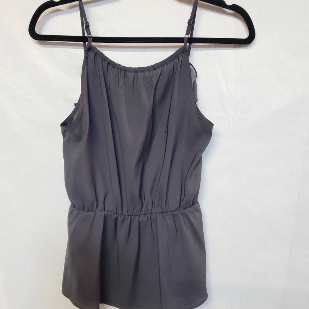 Gray Spaghetti Strap Peplum Blouse Women's Size Xs - Picture 3 of 9